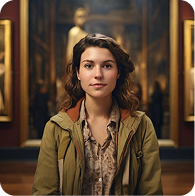 Gebildete Erwachsene in einer Museumsgalerie