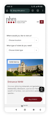 Alter Checkout – Ticketauswahl