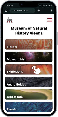 Museum-Website-Startmenü